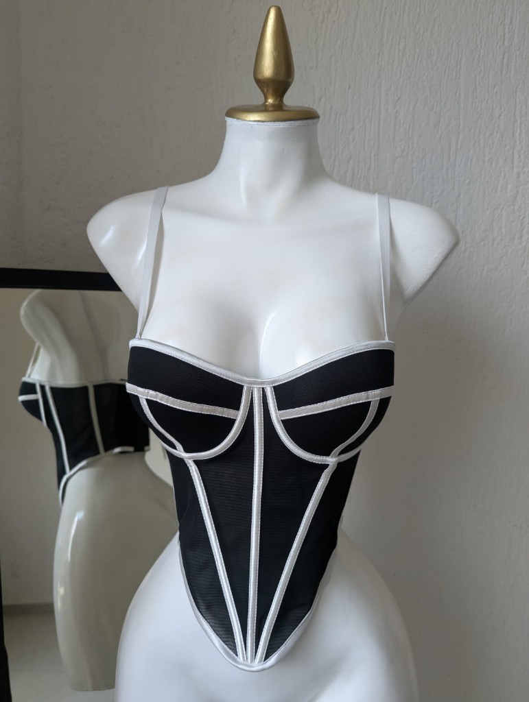 Corset NEGRO/BLANCO 13704 SALVA