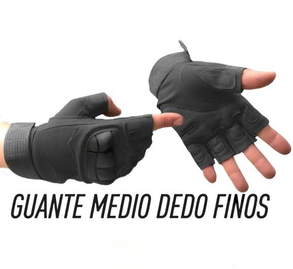 Guante tactico Medio Dedo Negro PLA