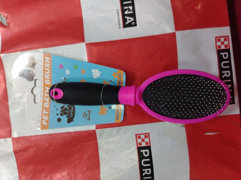 Pet Bath Brush rosa y negro