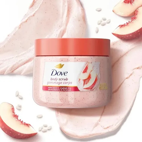 Dove Melocotón Blanco y arroz triturado