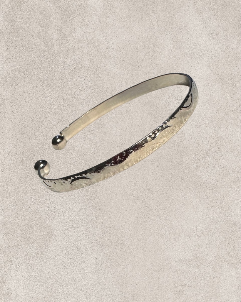 Pulsera Rígida Lisa Plateada