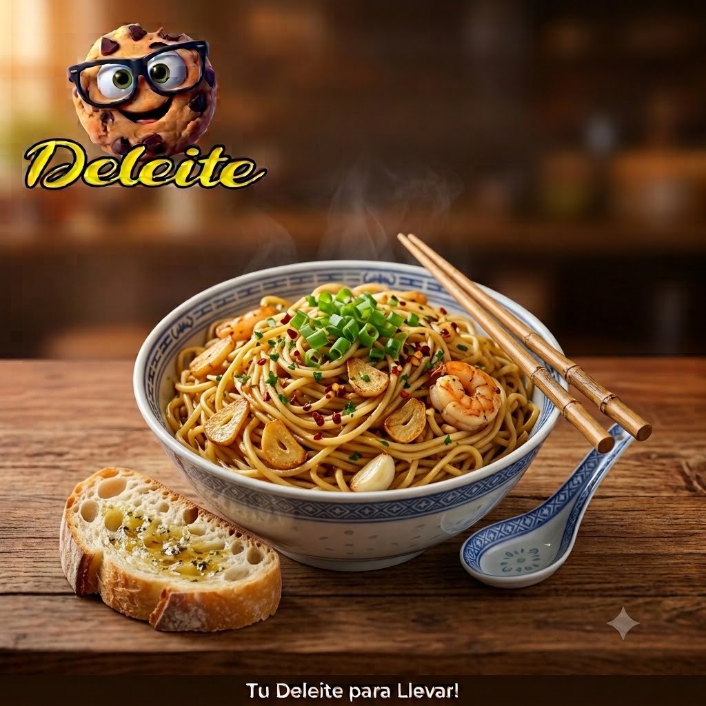 PASTA CHINA + PAN AL AJILLO