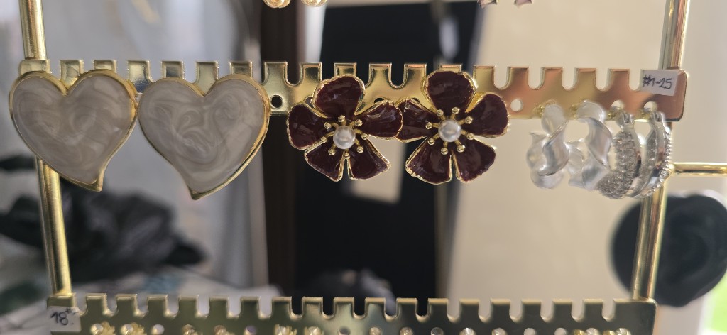 Aretes tipo mármol y grande #1
