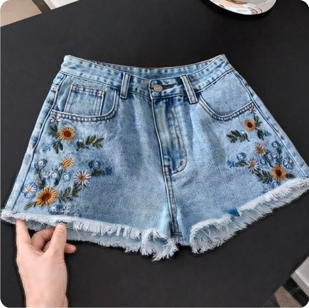 2XL - SHORT AZUL JEAN FLORES