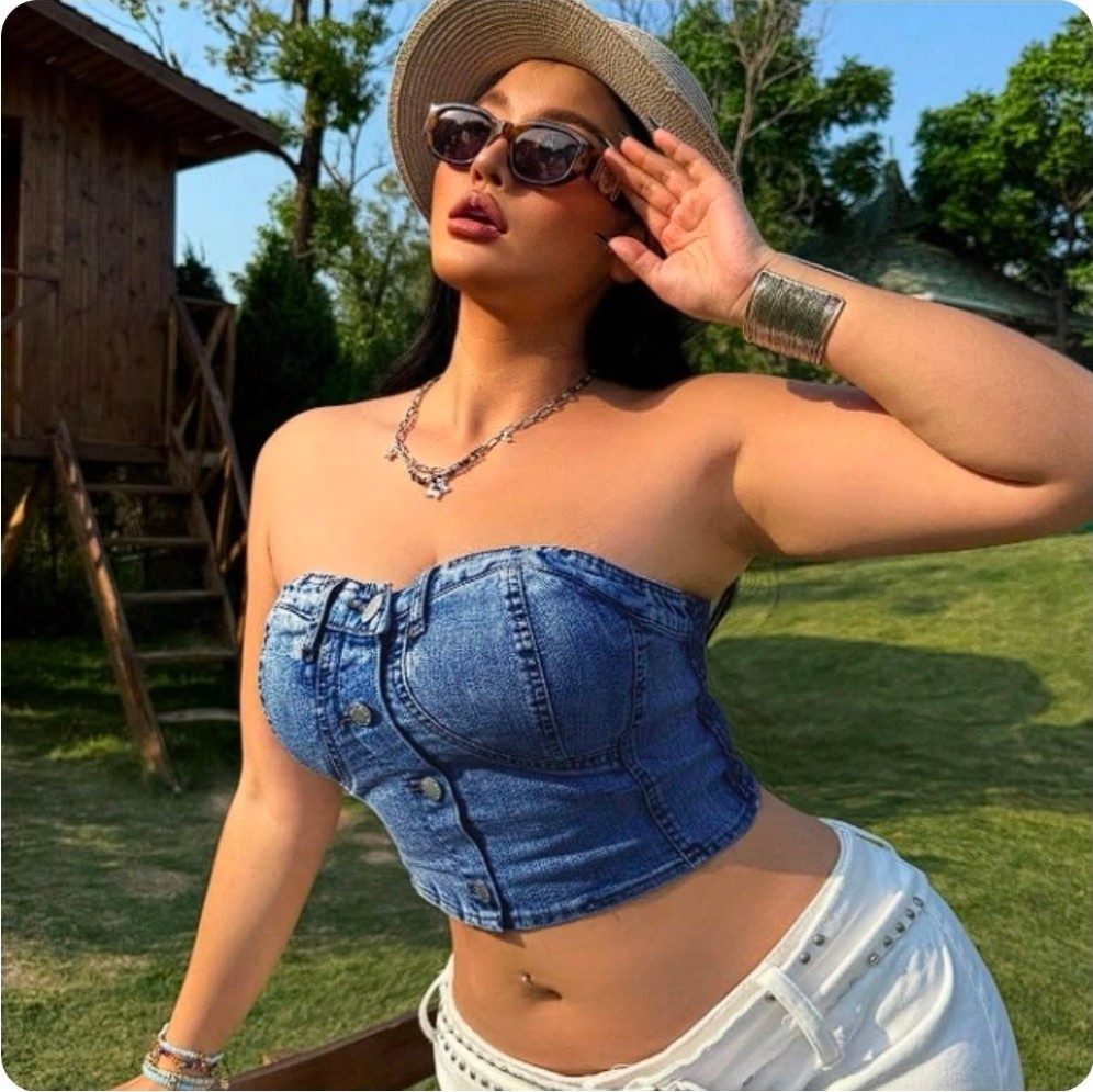 1XL - STRAPLE JEAN MULTIAGUJAS