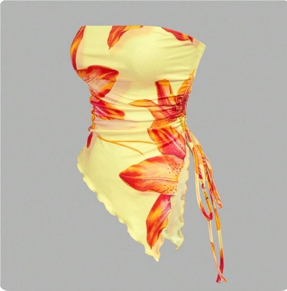 XL - STRAPLESS FLOR ANARANJADA