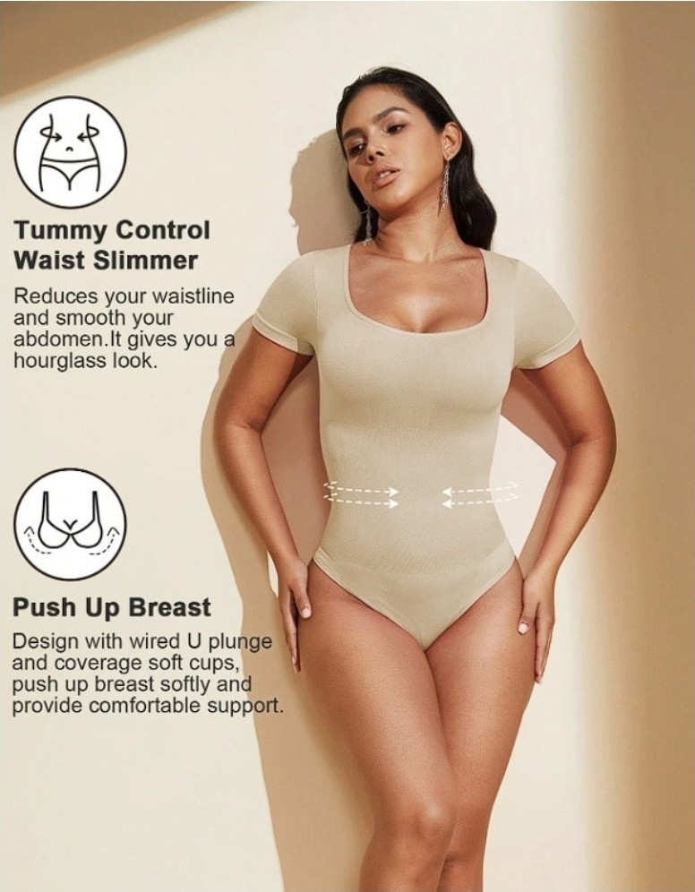XL - BODY MANGA CORTA BEIGE