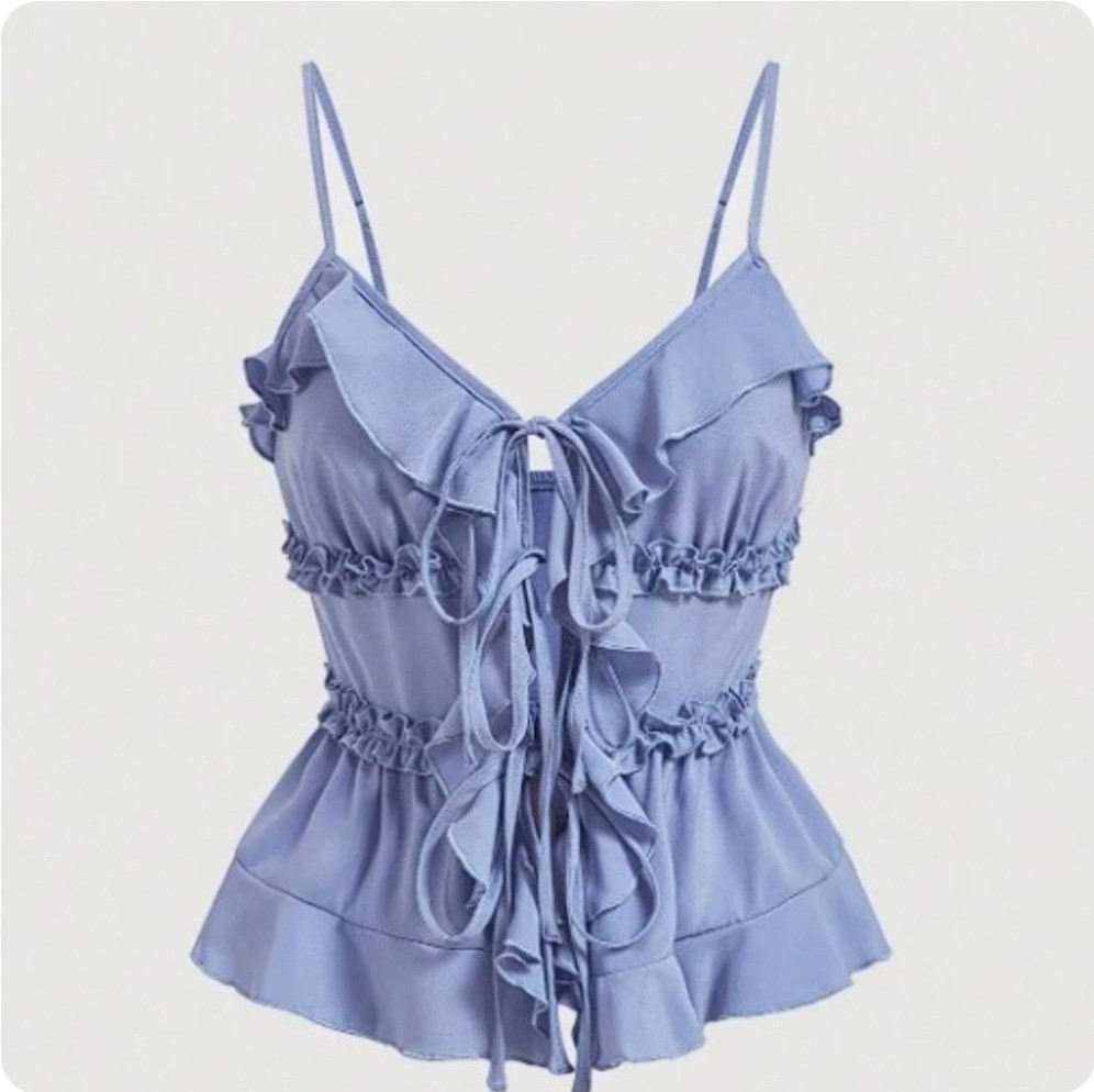 L - BLUSA TIRANTES AZUL CLARO