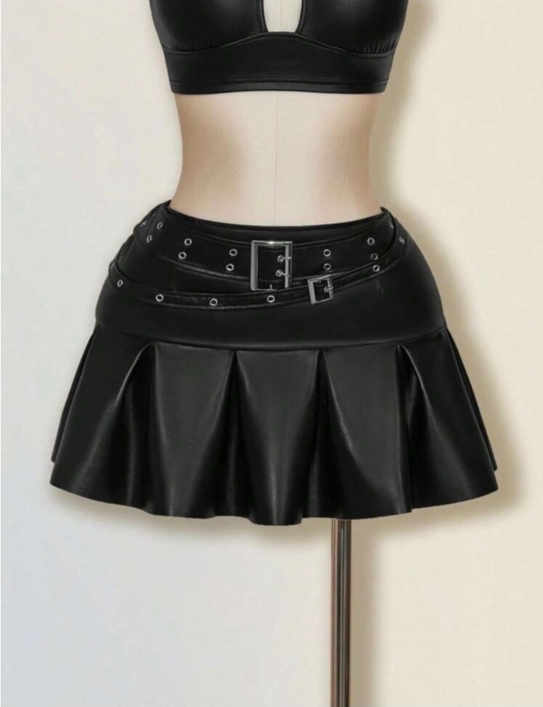 XL - FALDA SHORT CUERINA