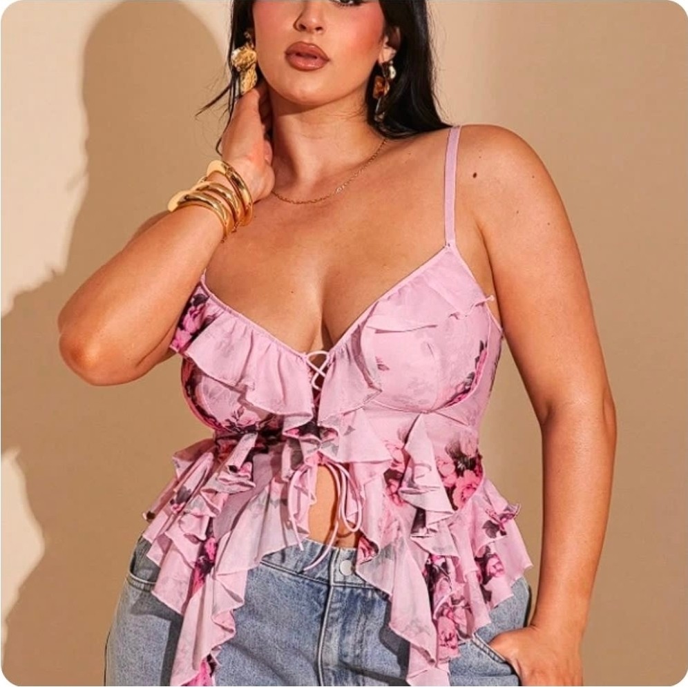 2XL - BLUSA TIRANTES ROSAS PINK