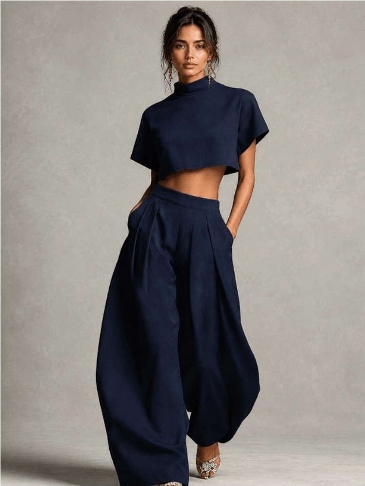 XL - CONJUNTO ELEGANTE AZUL MARINO