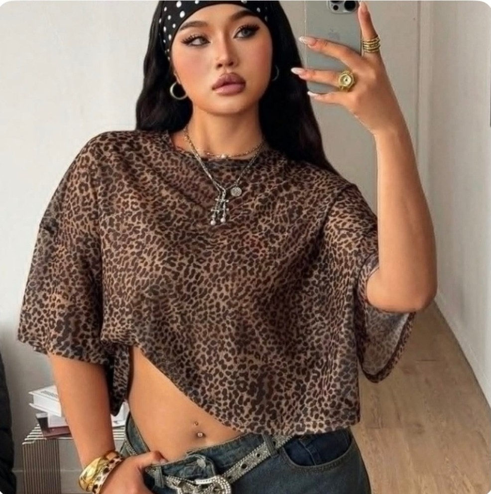 1XL - MESH ANIMAL PRINT