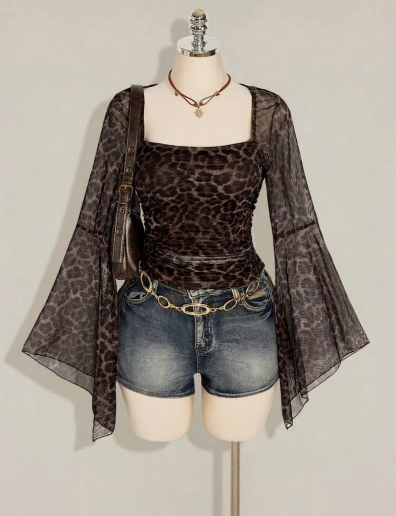 XL - 2XL - BLUSA ANIMAL PRINT MANGAS
