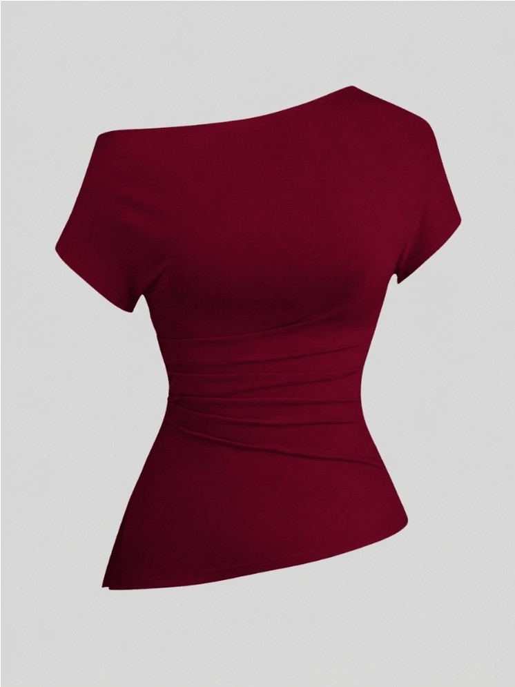 XL - BLUSA MANGAS ROJO VINO