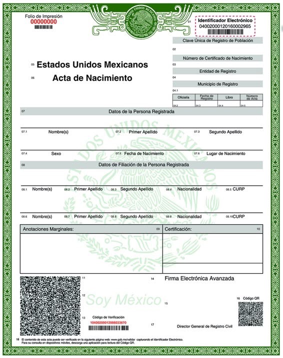 Actas de nacimiento