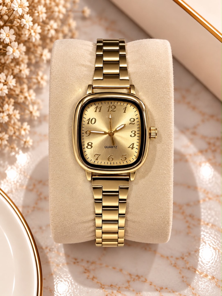 Reloj fondo dorado