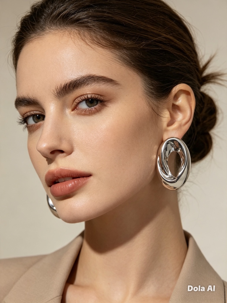 Arete plateado