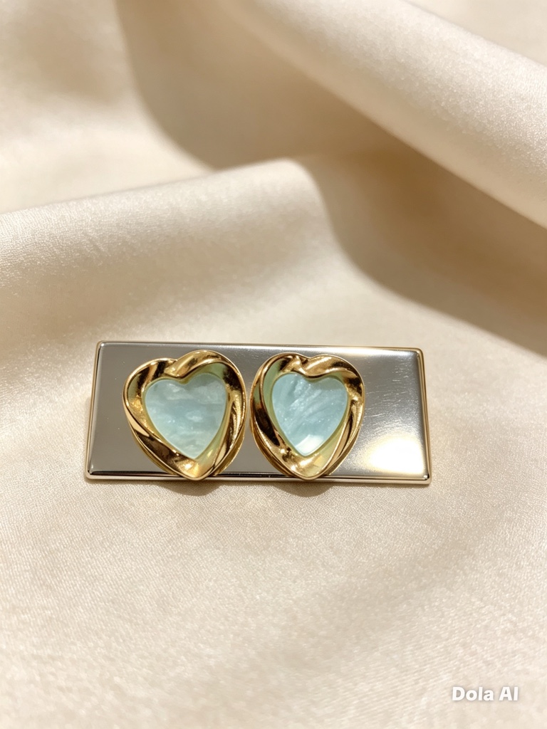 Aro corazón celeste