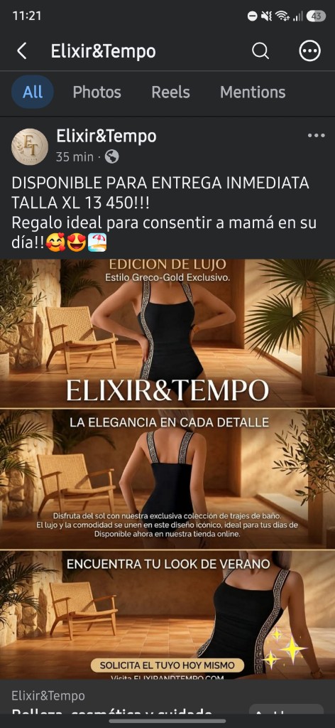 Elixir&Tempo traje de baño negro