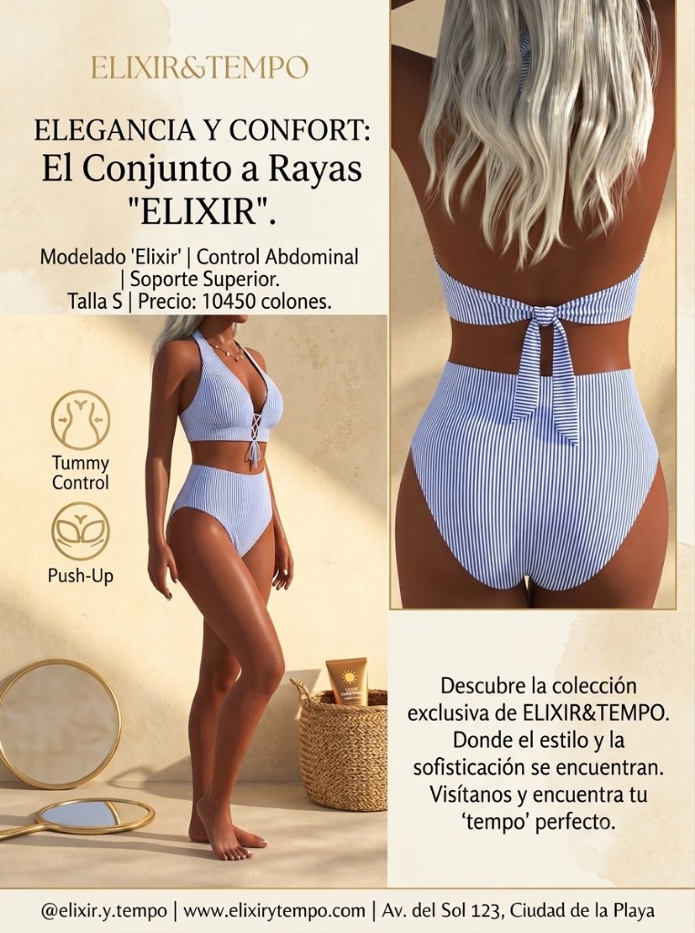 ELIXIR&TEMPO traje de baño rayas