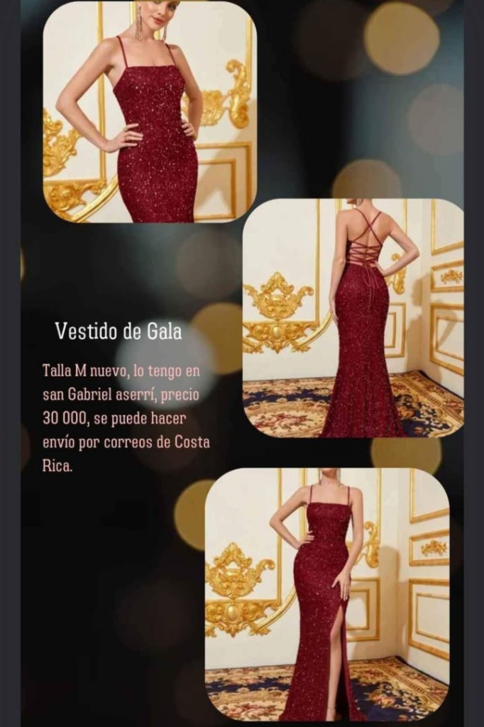 Vestido de gala borgoña