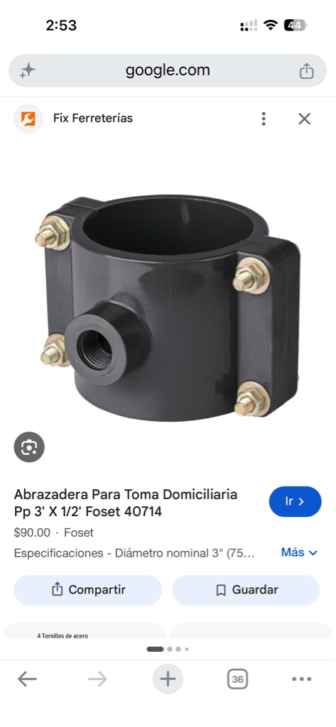 Foset abrazadera negra 3" x 1/2"