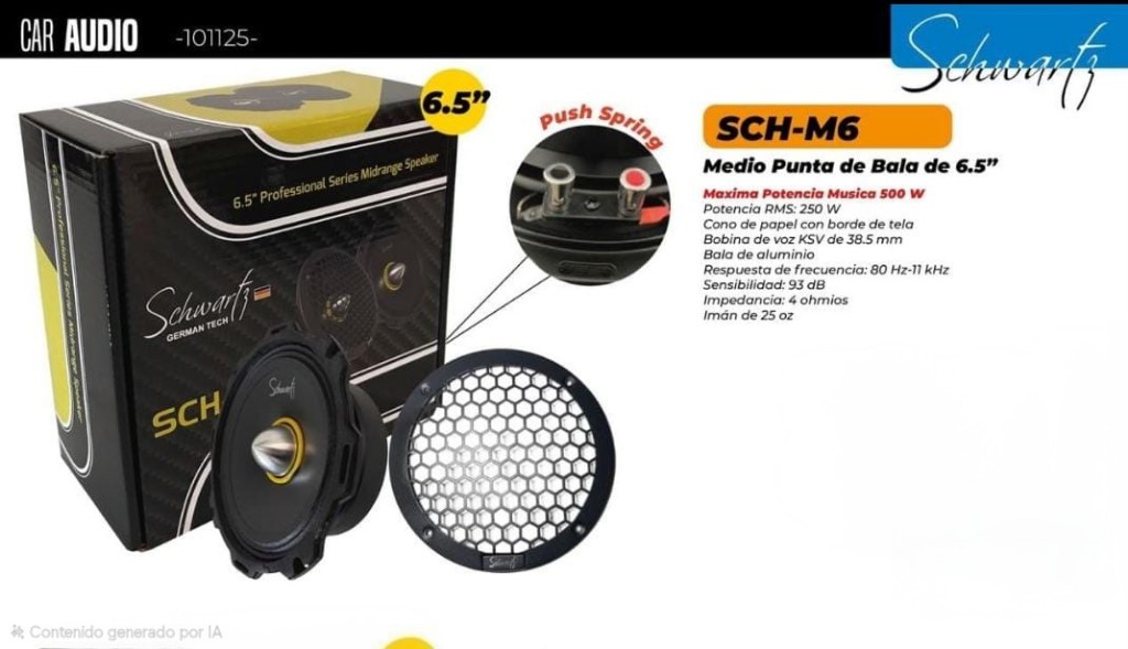 BOCINA PARA PLANTA DE 6.5 DE 500W MARCA ALEMANA