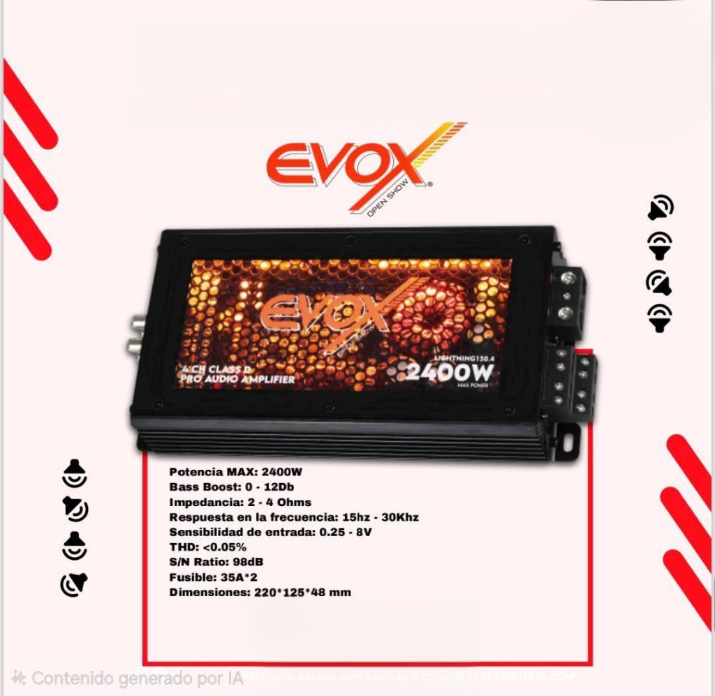 PLANTA EVOX 2400W PARA MEDIOS CON LUZ
