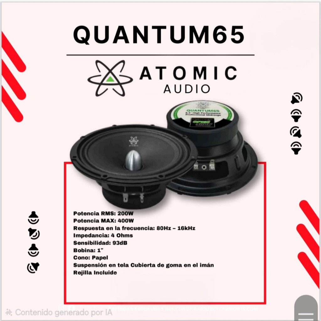BOCINAS ATOMIC 6.5" PUNTA DE BALA