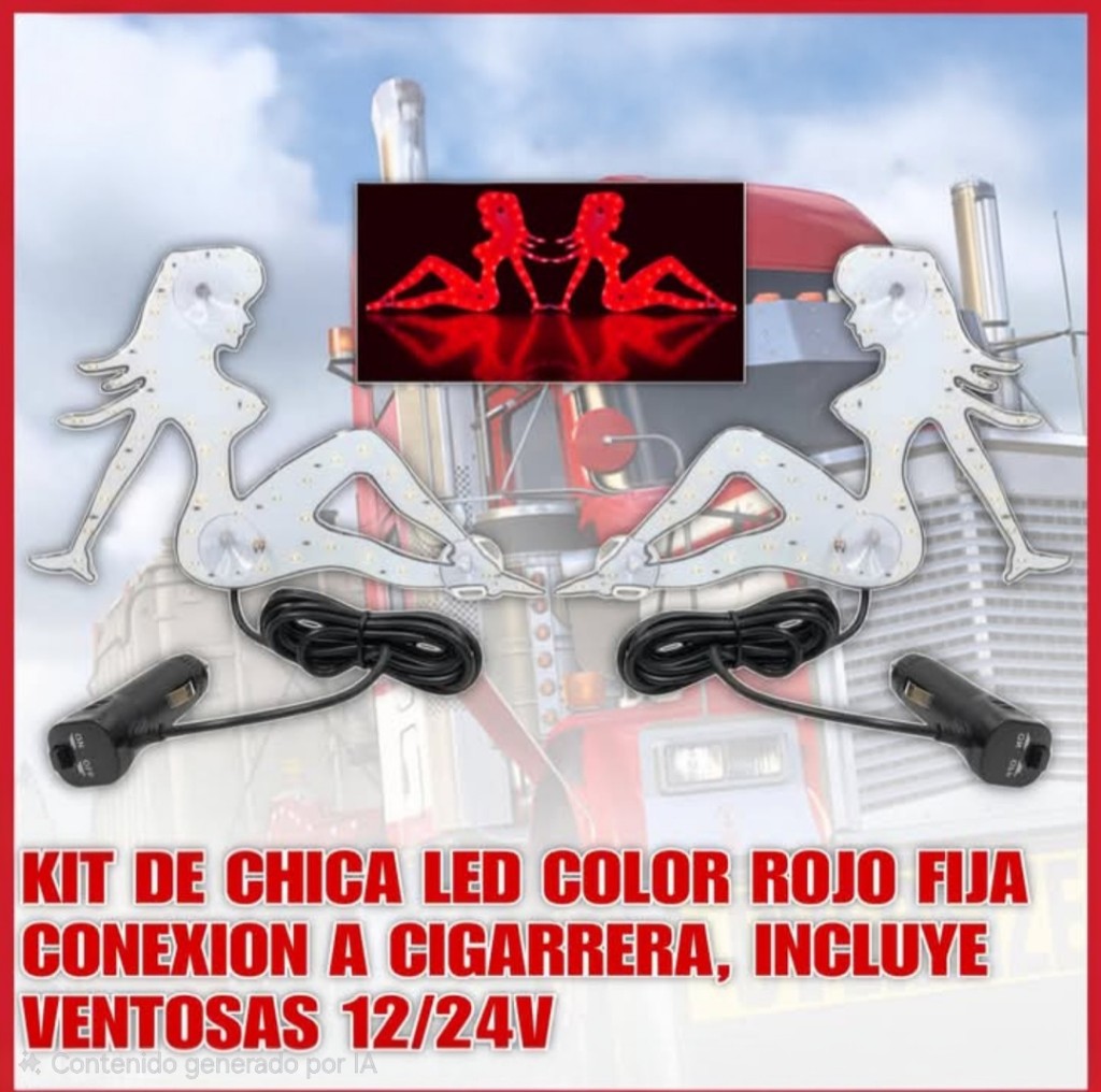 CHICAS LED COLOR MORADO AZUL Y ROJO CONEXION PARA CIGARRERA