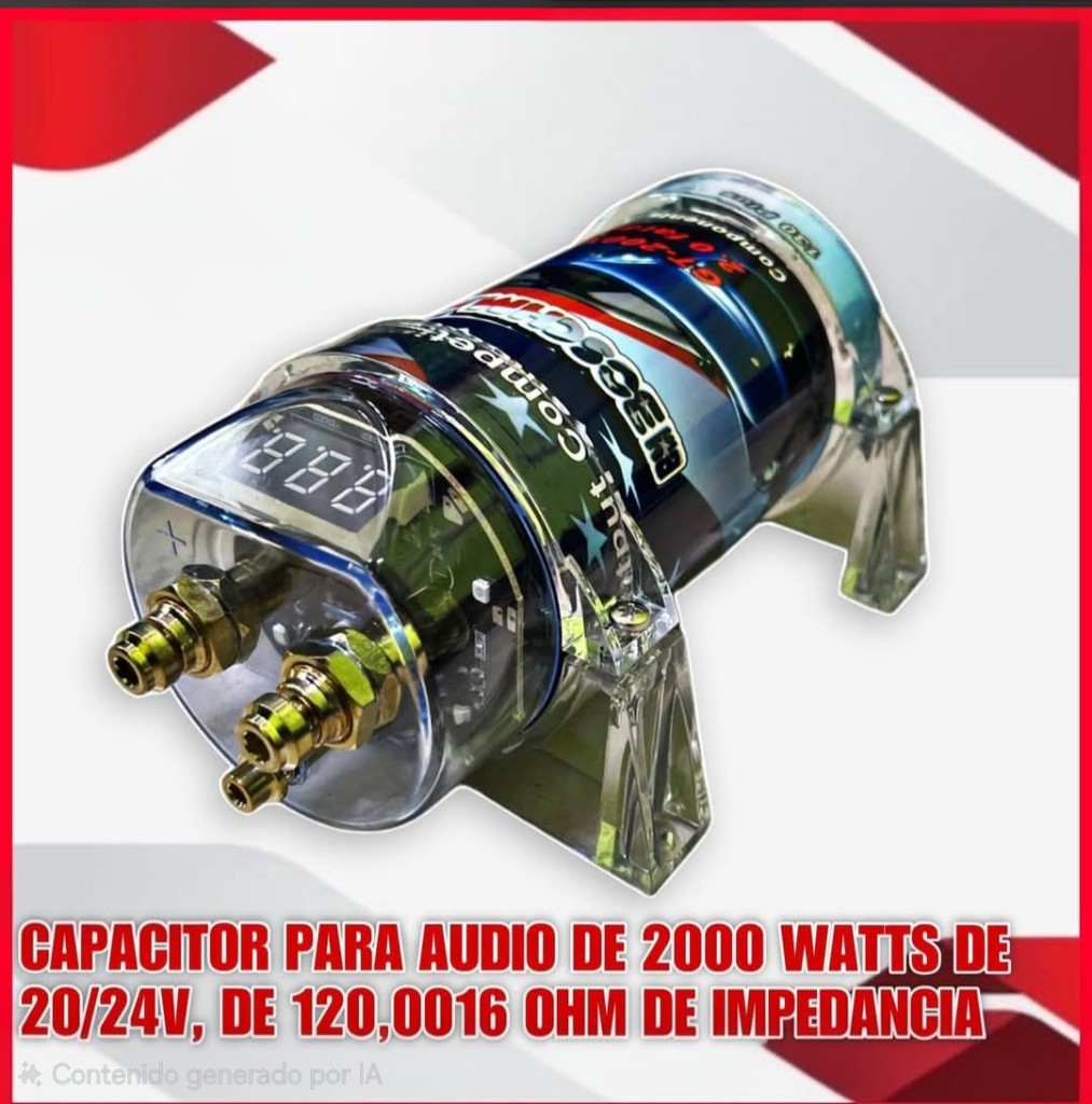 CAPACITOR PARA AUDIO DE 200O WATTS DE 20/24V, DE 120,0016 OHM DE IMPEDANCIA