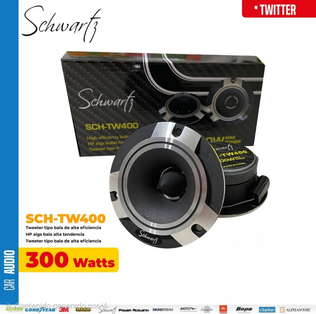 TWEETER T/BALA NEGRO 100 RMS SCHUARTZ PAR