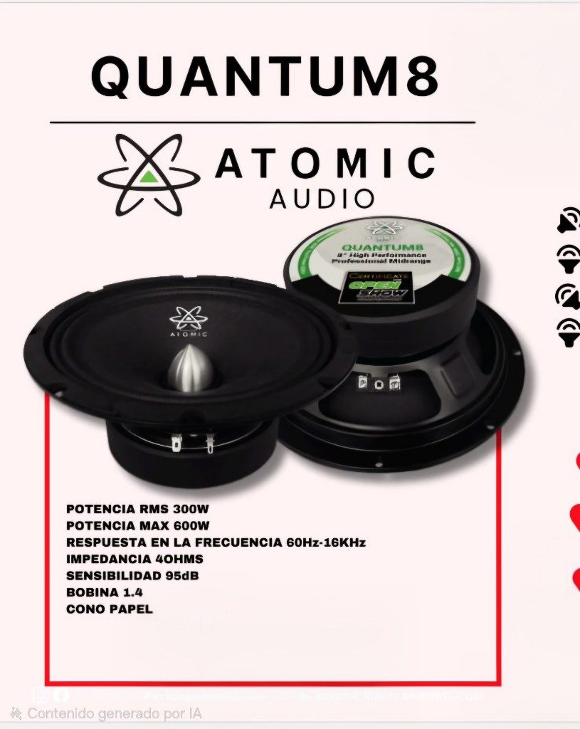 BOCINAS ATOMIC  MEDIO RANGO 8"
