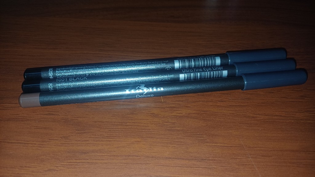 Lápiz delineador de ojos Italia Deluxe tono negro y cafe oscuro