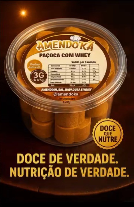 Paçoca com Whey Amendoka