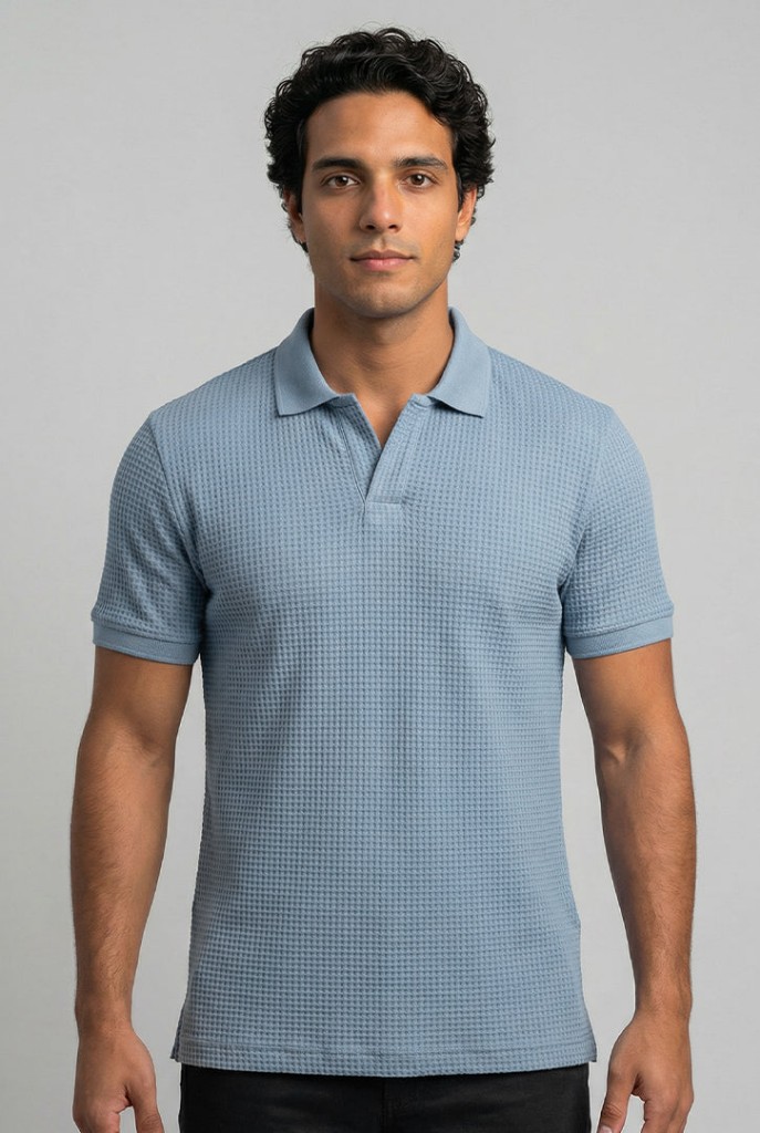 Camiseta polo azul claro