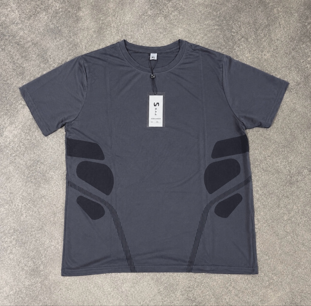 Remera deportiva tela Antitranspirante gris oscuro