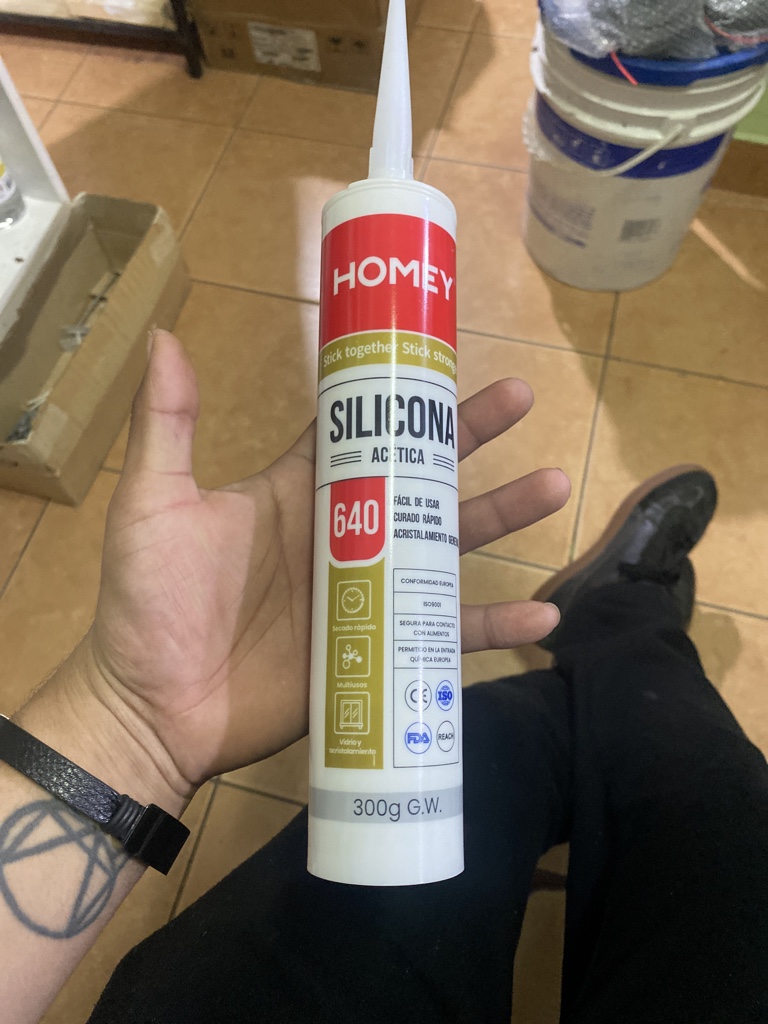 SILICONA HOMEY NEGRO ACETICA CARTUCHO