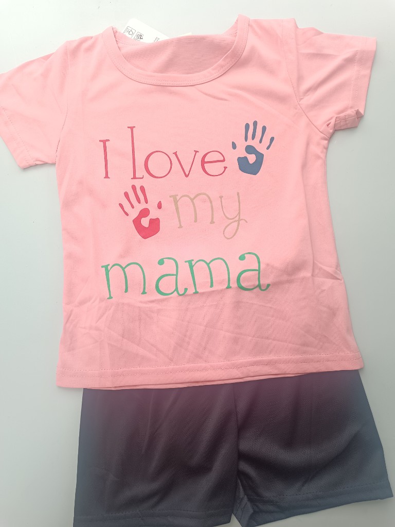 Conjunto niña rosa I Love my mama