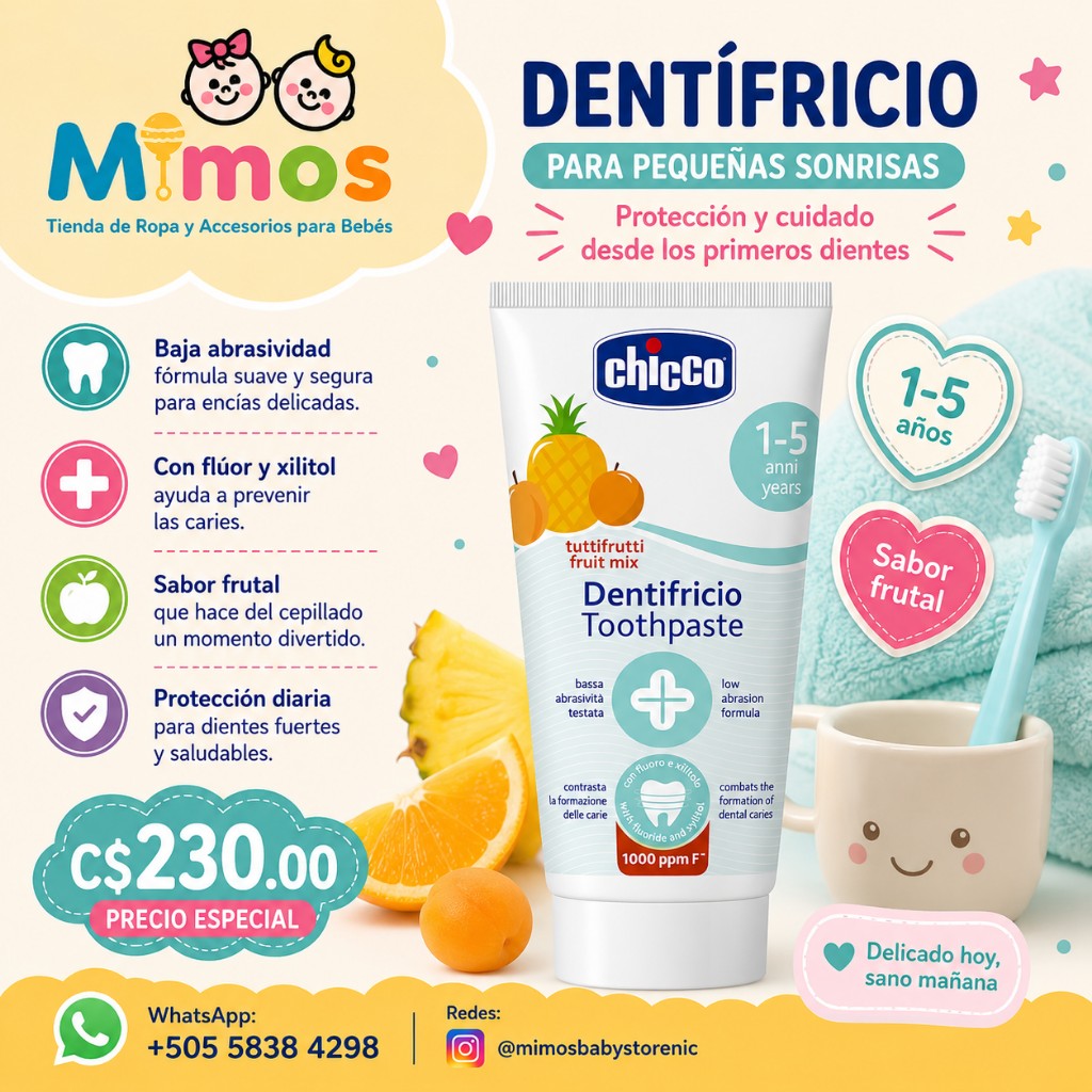 Pasta dental con flúor frutas 1-5años Chicco
