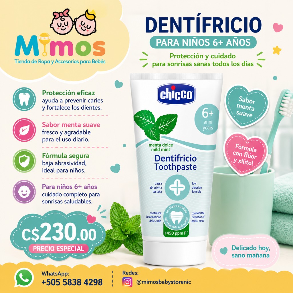 Pasta dental con flúor menta 6 años