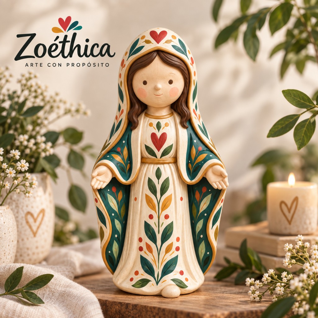 Zoethica Virgen decorativa pintada