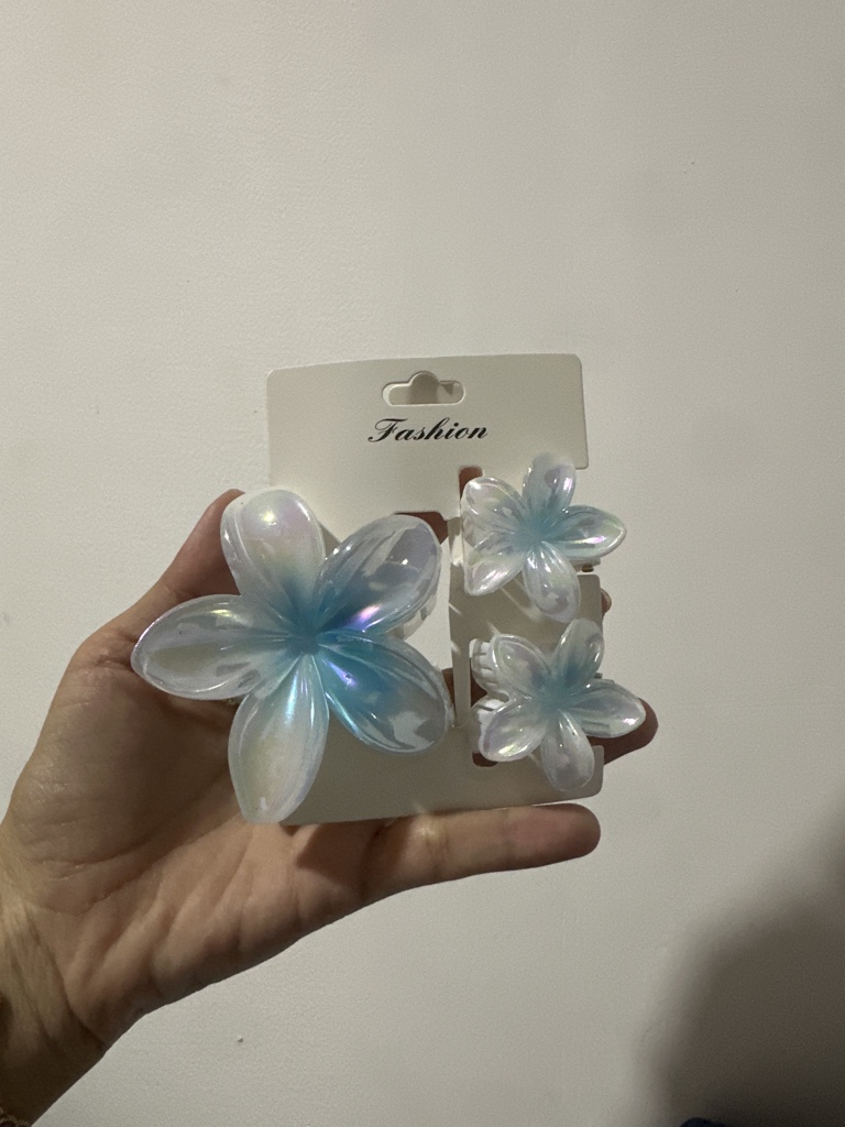 Flor grande x3 azul