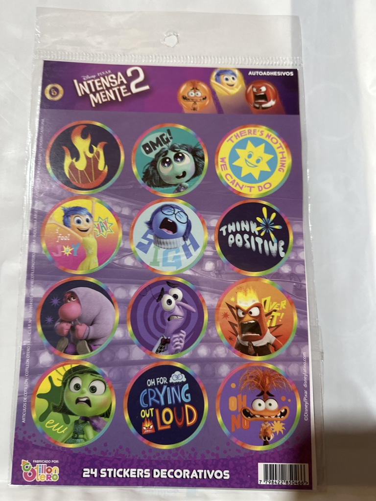 STICKERS AUTOADHESIVOS INTENSAMENTE X24