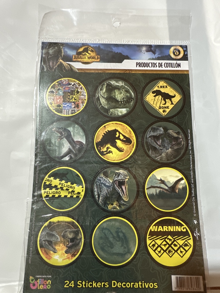 STICKERS AUTOADHESIVOS JURASSIC WORD X24