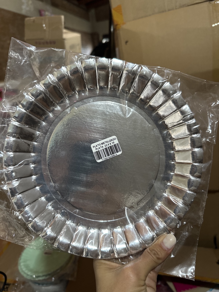 PLATO METALIZDO PLATA X10