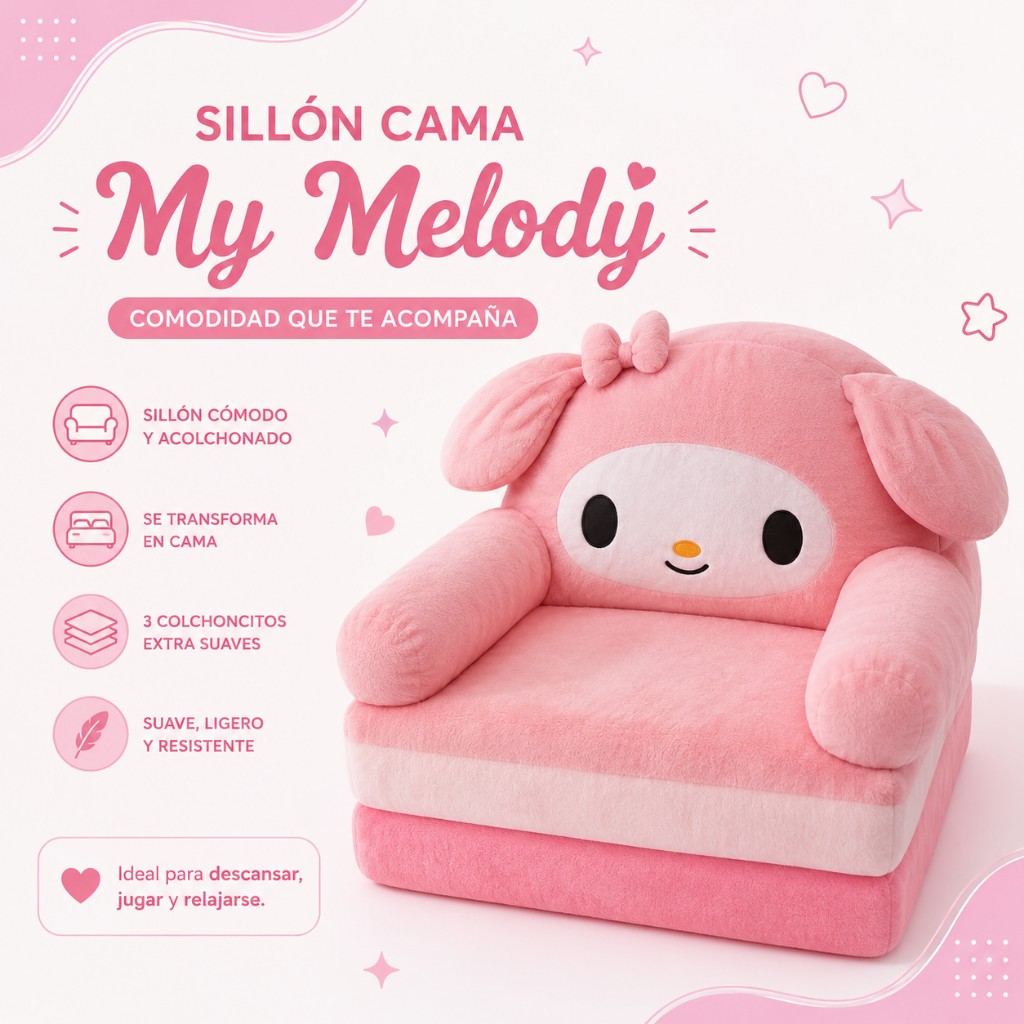 Sillon cama Molody ( rosa)