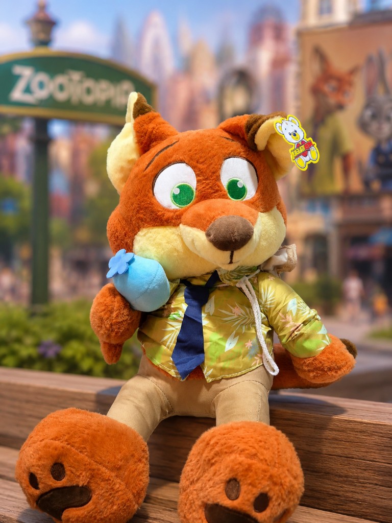 Peluche con manta( Nick de zootopia)