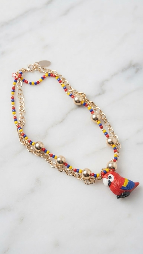 Collar doble con GUACAMAYA