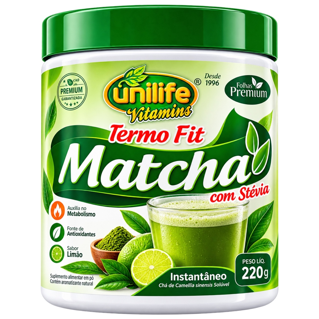 Unilife Vitamins Termo Fit Matcha con Stevia 220g